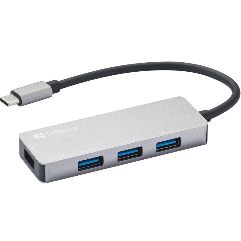 Sandberg 336-32 hub & concentrateur USB 3.2 Gen 1 (3.1 Gen 1) Type-C 5000 Mbit/s Gris