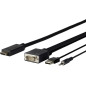 Vivolink Pro VGA + Audio to HDMI 5M VGA (D-Sub) + 3.5mm + USB Type-A Noir