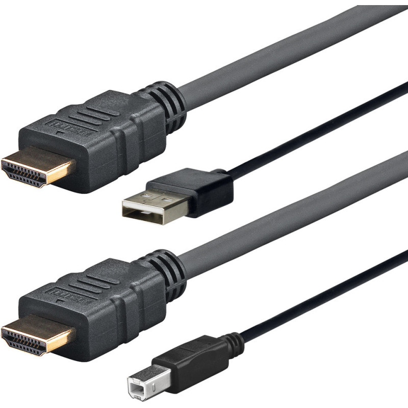 Vivolink PROHDMIUSBAB4 câble vidéo et adaptateur 4 m HDMI + USB Type-A HDMI + USB Type-B Noir