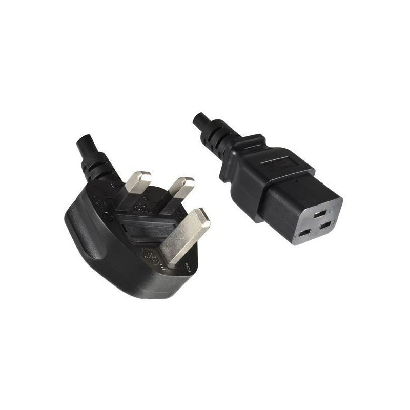 Microconnect PE090618 câble électrique Noir 1,8 m Prise d'alimentation type G Coupleur C19