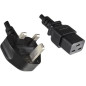 Microconnect PE090618 câble électrique Noir 1,8 m Prise d'alimentation type G Coupleur C19