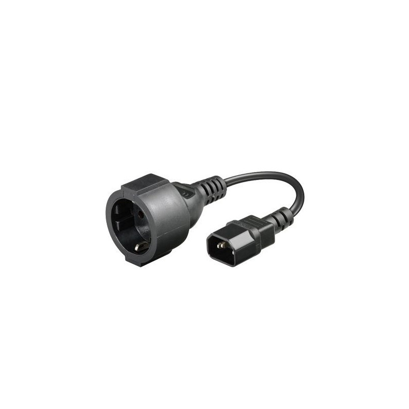 Microconnect PE130075-ITA câble électrique Noir 0,23 m CEE7/4 Coupleur C14
