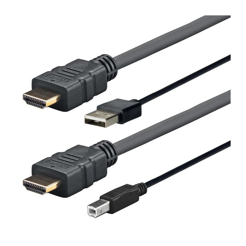 Vivolink PROHDMIUSBAB4AMP câble vidéo et adaptateur 4 m HDMI + USB Type-A HDMI + USB Type-B Noir