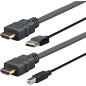 Vivolink PROHDMIUSBAB5AMP câble vidéo et adaptateur 5 m HDMI + USB Type-A HDMI + USB Type-B Noir