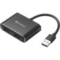 Sandberg 134-35 câble vidéo et adaptateur USB Type-A 2 x HDMI Noir