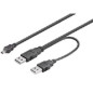 Microconnect 2 x USB A/Mini USB B, 0.6 m câble USB 0,6 m USB 2.0 Mini-USB B Noir