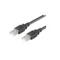 Microconnect USB2.0, M/M, 5m câble USB USB A Noir