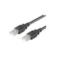 Microconnect USB2.0, M/M, 1m câble USB USB A Noir