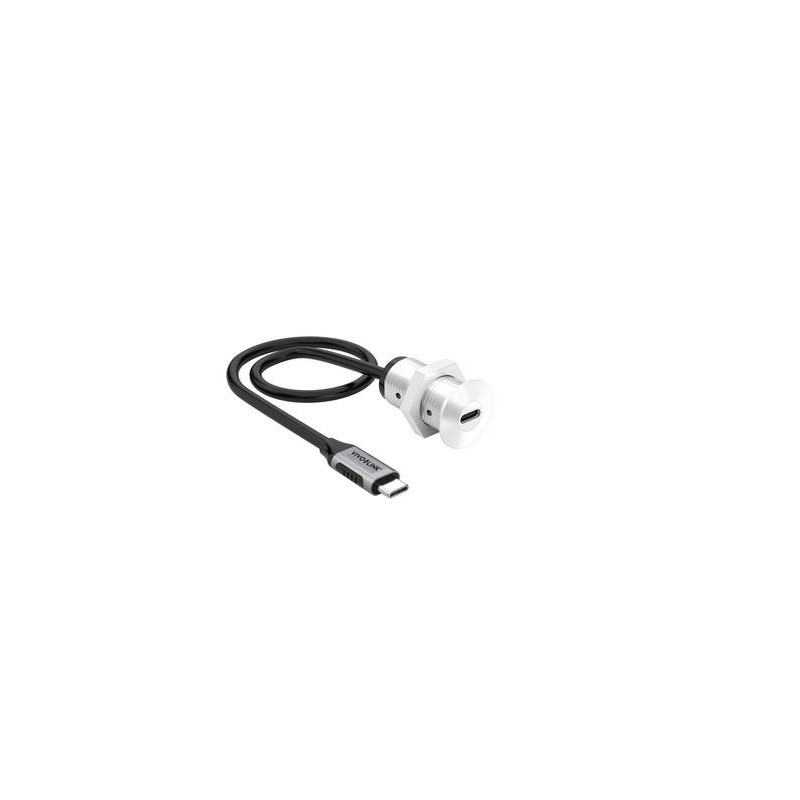 Vivolink PROUSBCMF0.3SOCKET-B câble USB 0,3 m USB 3.2 Gen 2 (3.1 Gen 2) USB C Noir, Blanc