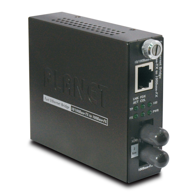 PLANET FST-801 convertisseur de support réseau 100 Mbit/s 1310 nm Multimode Noir