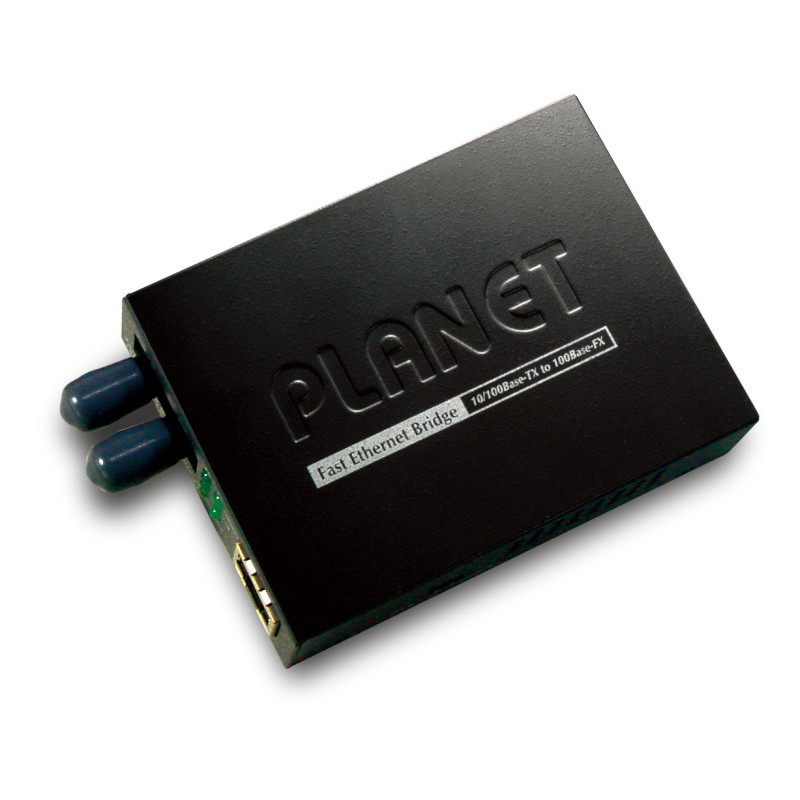PLANET FT-801 convertisseur de support réseau 100 Mbit/s 1310 nm Multimode Noir