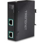 Trendnet TI-E100 prolongateur réseau Émetteur réseau Noir 10, 100, 1000 Mbit/s