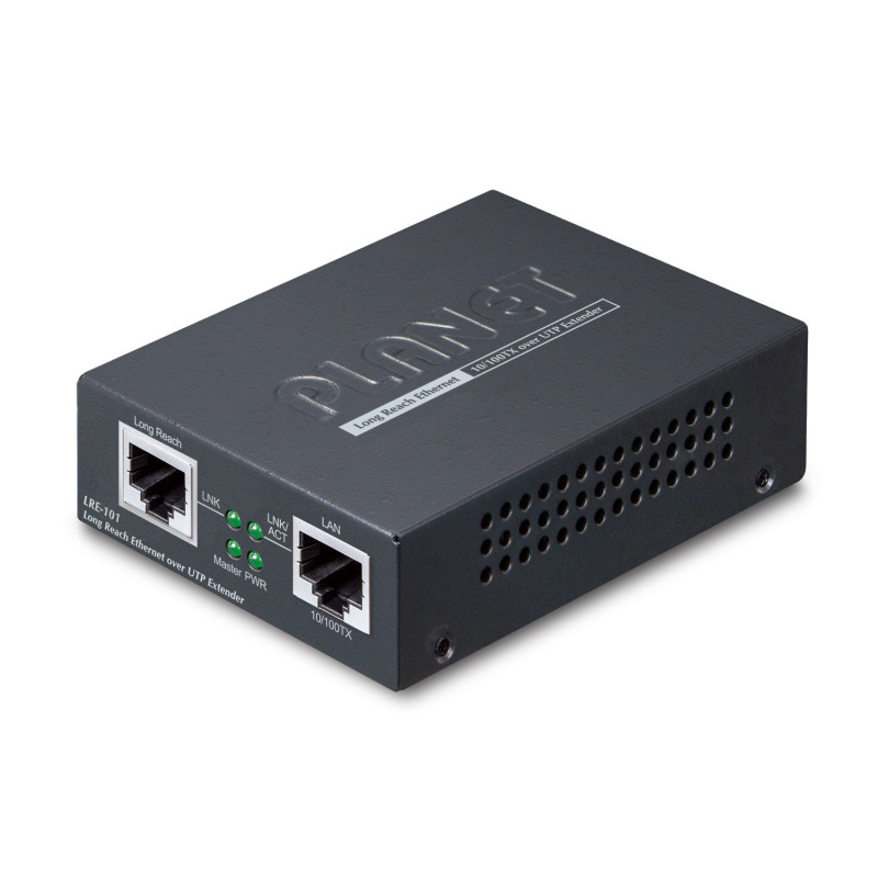 PLANET 1-Port 10/100TX Ethernet over Émetteur et récepteur réseau Noir