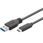 Microconnect USB3.2CA0.25 câble USB 0,25 m USB 3.2 Gen 2 (3.1 Gen 2) USB A USB C Noir