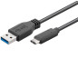 Microconnect USB3.2CA1 câble USB 1 m USB A USB C Noir