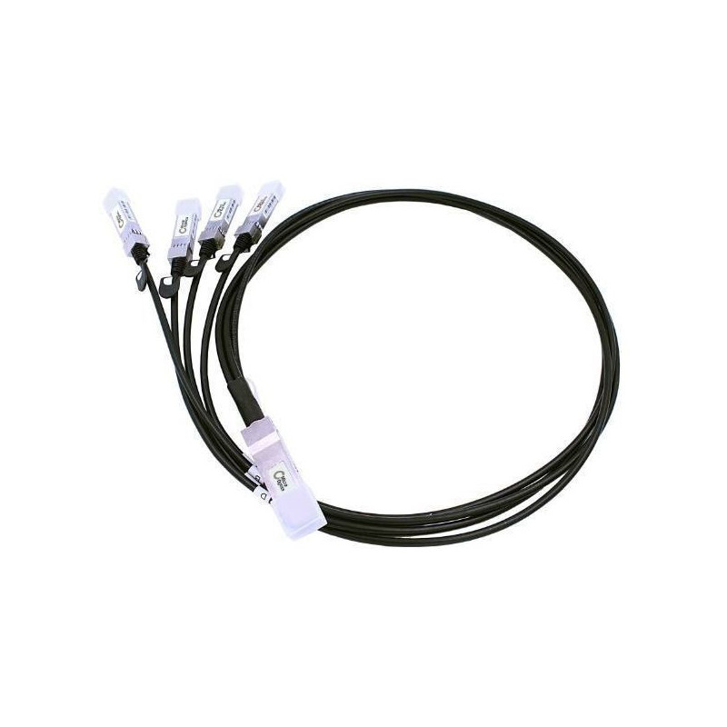 MicroOptics MO-470-ABQB câble d'InfiniBand 3 m QSFP28 4xSFP28 Noir, Argent