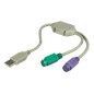 Microconnect USB A/2 x PS/2 câble PS/2 0,3 m 2x 6-p Mini-DIN Gris