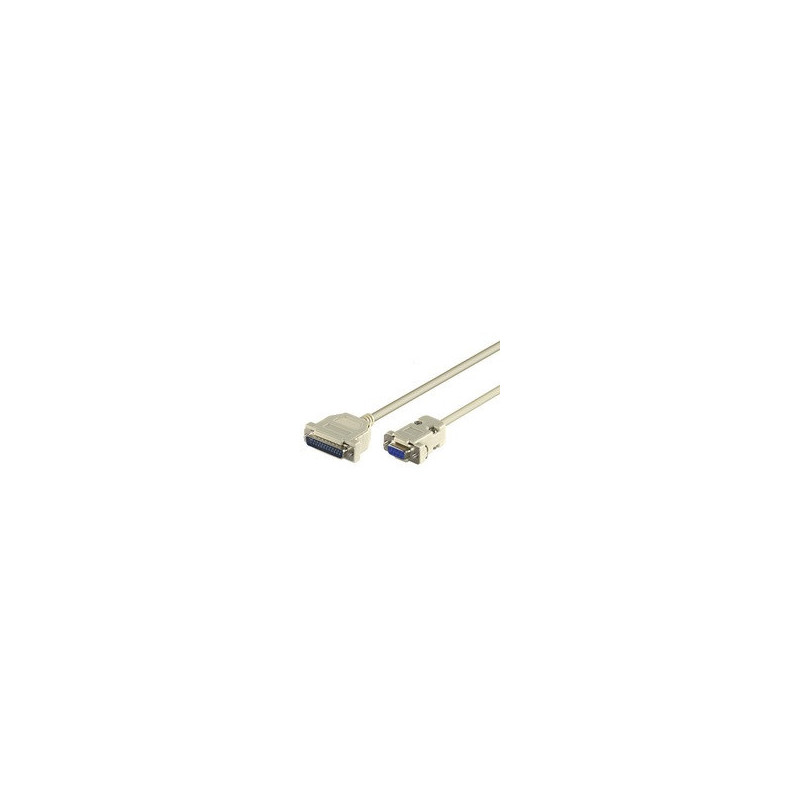 Microconnect DB-9/DB-25 M/F 3m câble Série Gris