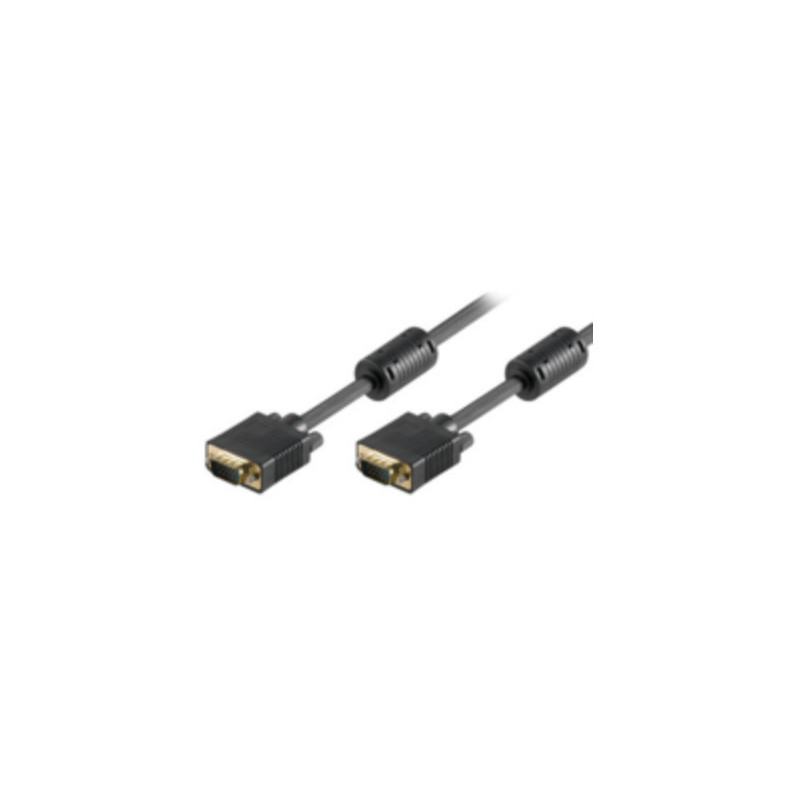 Microconnect SVGA, 2m câble VGA VGA (D-Sub) Noir