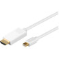 Microconnect MDPHDMI1-4K câble vidéo et adaptateur 1 m Mini DisplayPort HDMI Type A (Standard) Blanc