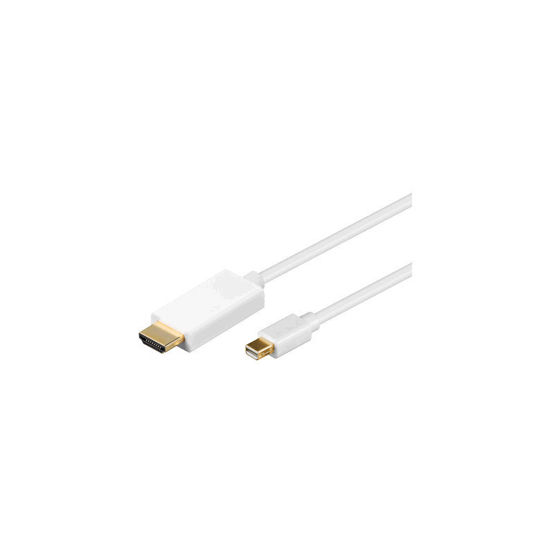 Microconnect MDPHDMI3-4K câble vidéo et adaptateur 3 m Mini DisplayPort HDMI Type A (Standard) Blanc