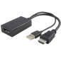 Microconnect HDMDPP1 câble vidéo et adaptateur HDMI Type A (Standard) DisplayPort Noir