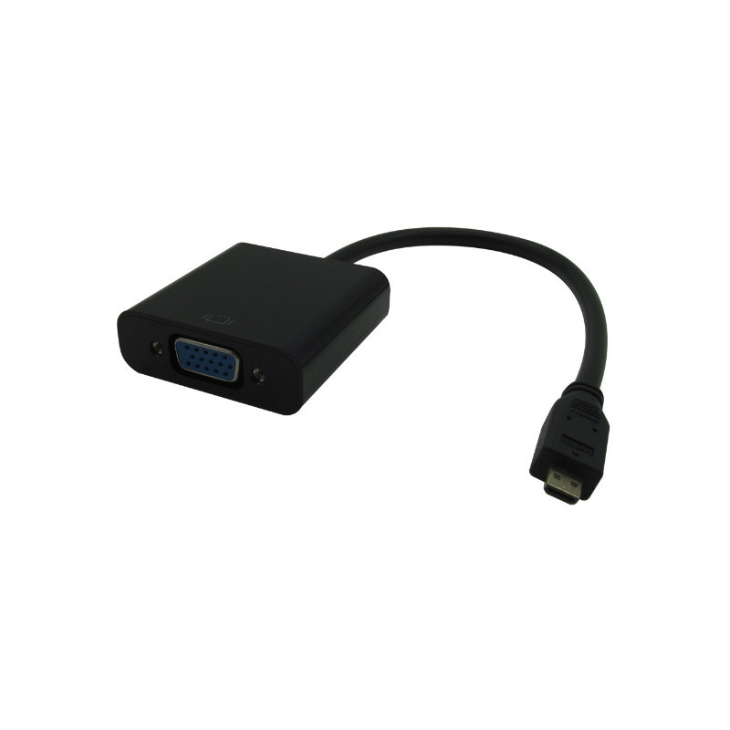Microconnect HDMIDVGAB câble vidéo et adaptateur 0,25 m HDMI Type D (Micro) VGA (D-Sub) Noir