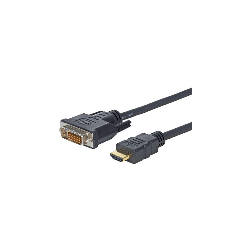 Microconnect HDM192411.8 câble vidéo et adaptateur 1,8 m DVI-D HDMI Type A (Standard) Noir