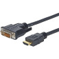 Microconnect HDM192411.8 câble vidéo et adaptateur 1,8 m DVI-D HDMI Type A (Standard) Noir