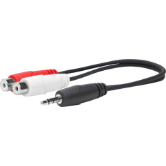 Vivolink PROMJMRCAF0.2 câble audio 0,2 m 2 x RCA 3,5mm Noir