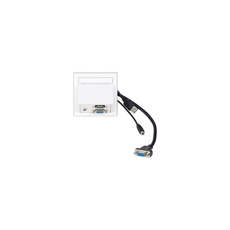 Vivolink WI221183 prise de courant VGA + USB A + 3.5mm Blanc