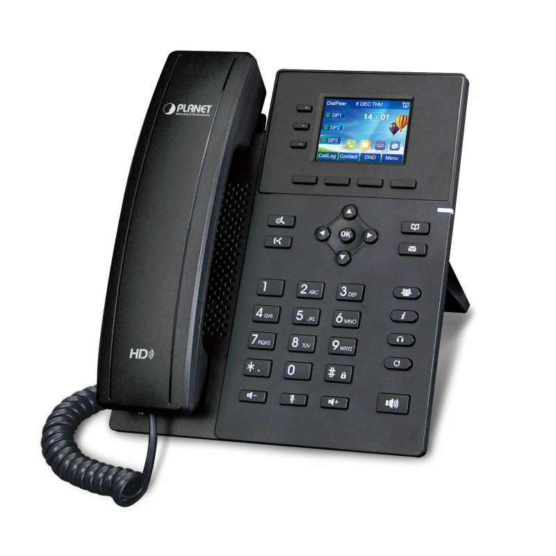 PLANET VIP-1140PT téléphone fixe Noir LCD