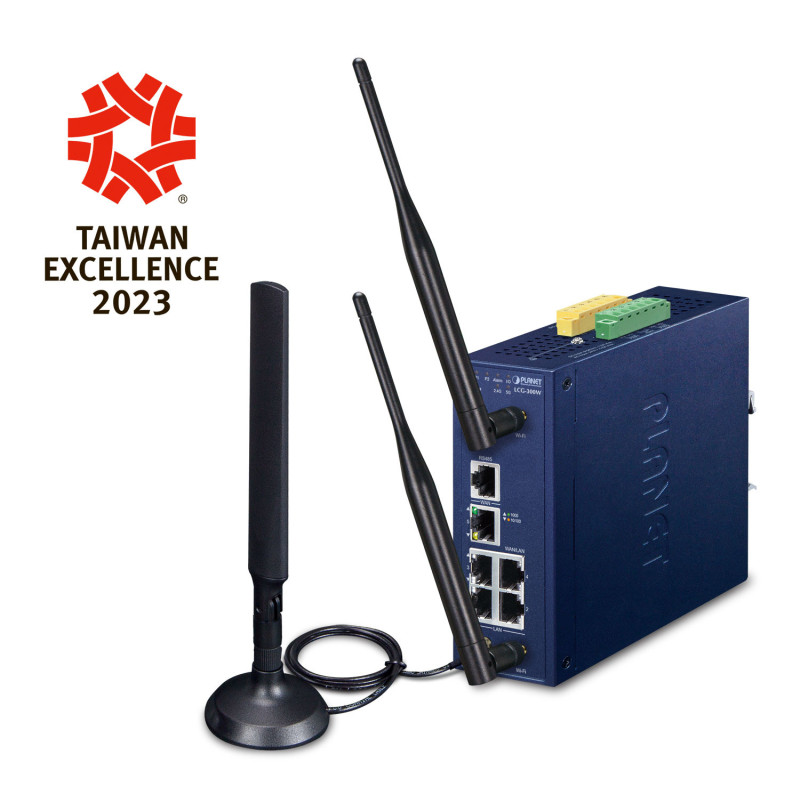 PLANET Industrial 5-Port GE LoRaWAN WLAN Gateway LCG-300W-EU entrée et régulateur