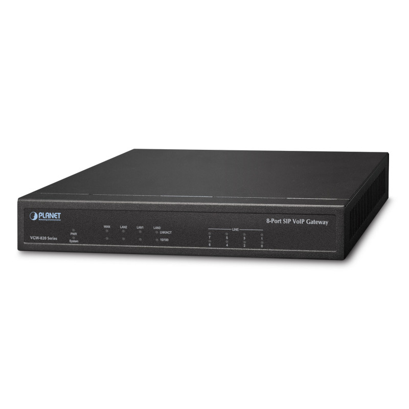 PLANET 8-Port SIP VoIP Gateway entrée et régulateur