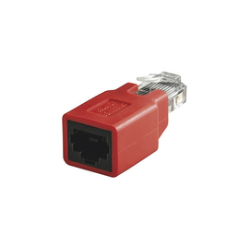 Microconnect MPK401-R changeur de genre de câble RJ45 Noir, Rouge, Transparent