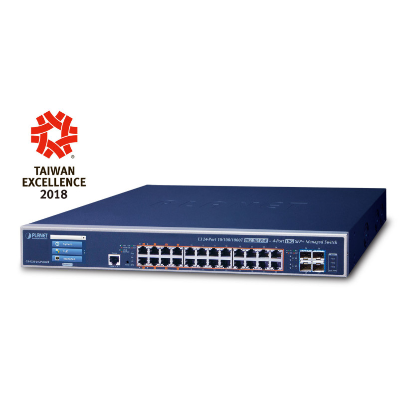 PLANET GS-5220-24UPL4XVR commutateur réseau Géré L3 Gigabit Ethernet (10/100/1000) Connexion Ethernet, supportant