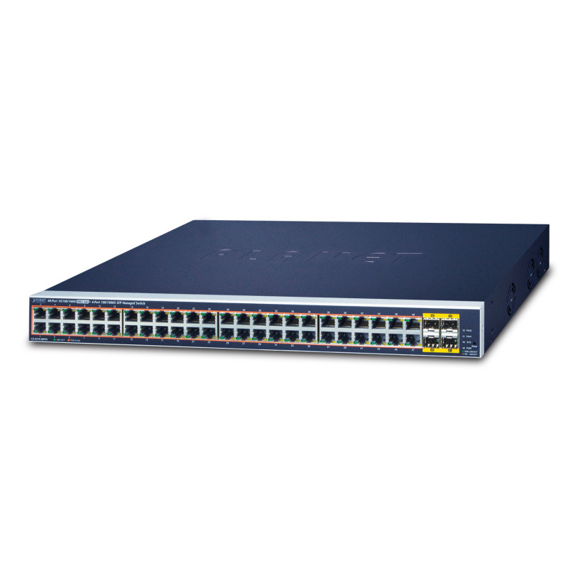 PLANET GS-4210-48P4S commutateur réseau Géré L2/L4 Gigabit Ethernet (10/100/1000) Connexion Ethernet, supportant l'alimentation