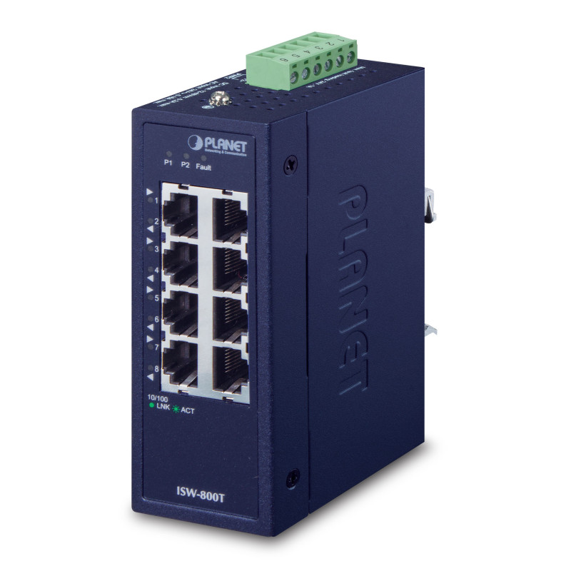 PLANET ISW-800T commutateur réseau Non-géré L2 Fast Ethernet (10/100) Bleu