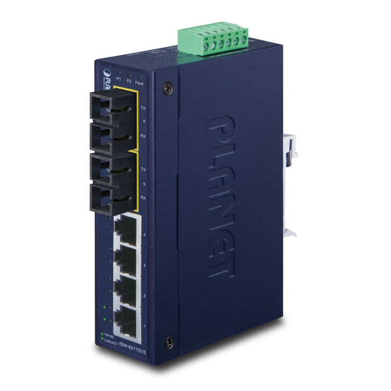 PLANET ISW-621TS15 commutateur réseau Non-géré L2 Fast Ethernet (10/100) Bleu