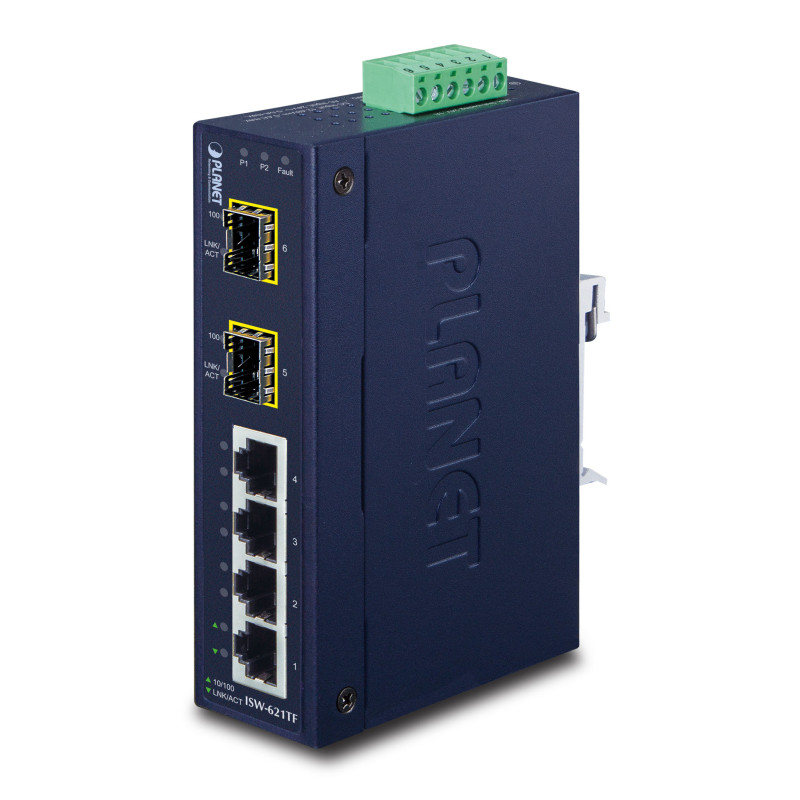 PLANET ISW-621TF commutateur réseau Non-géré L2 Fast Ethernet (10/100) Bleu