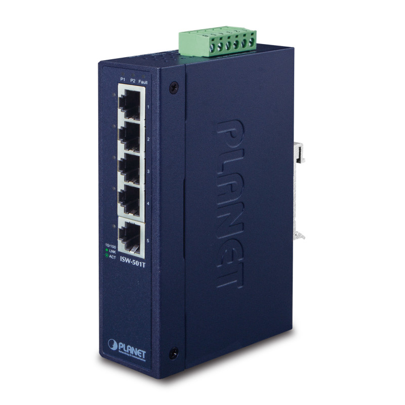 PLANET ISW-501T commutateur réseau Non-géré L2 Fast Ethernet (10/100) Bleu