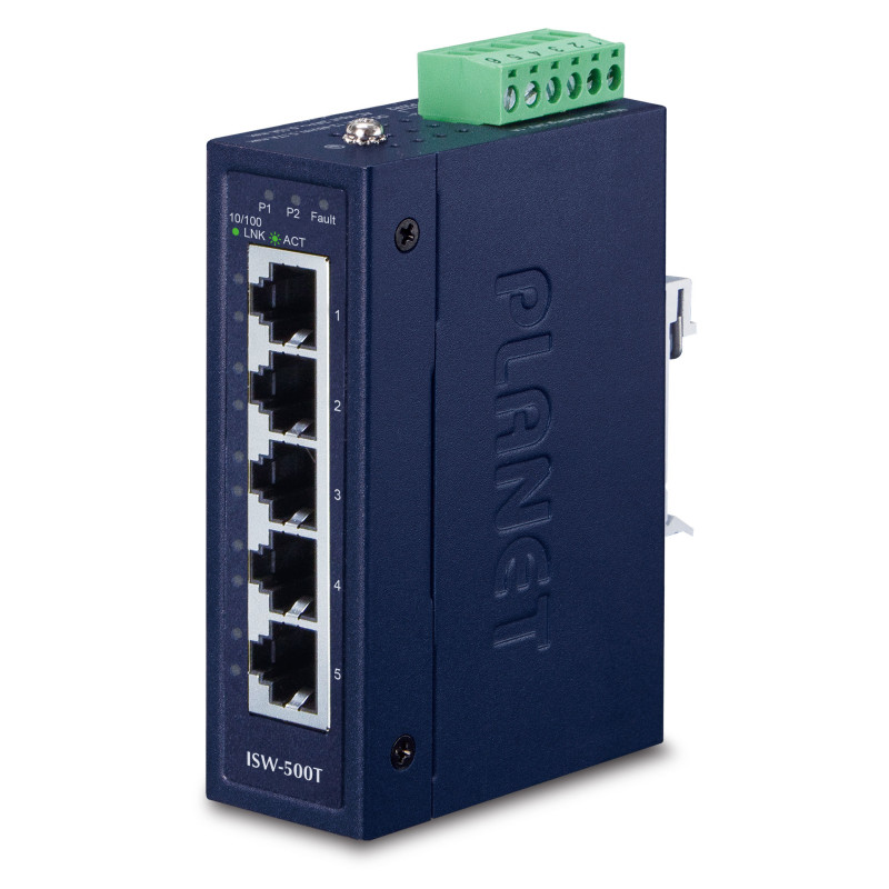 PLANET ISW-500T commutateur réseau Non-géré Fast Ethernet (10/100) Bleu
