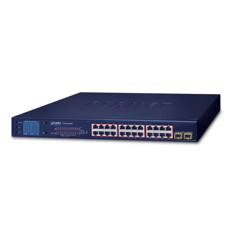 PLANET GSW-2620VHP commutateur réseau Non-géré Gigabit Ethernet (10/100/1000) Connexion Ethernet, supportant l'alimentation via