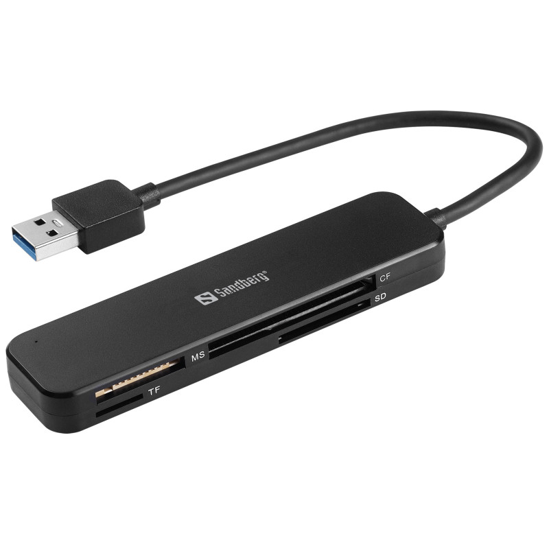 Sandberg 134-32 lecteur de carte mémoire USB 3.2 Gen 1 (3.1 Gen 1) Noir