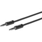 eSTUFF Minijack Cable 3.5mm 1,5m câble audio 3,5mm Noir