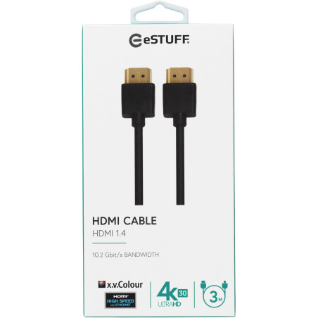 eSTUFF ES606003 câble HDMI 3 m HDMI Type A (Standard) Noir