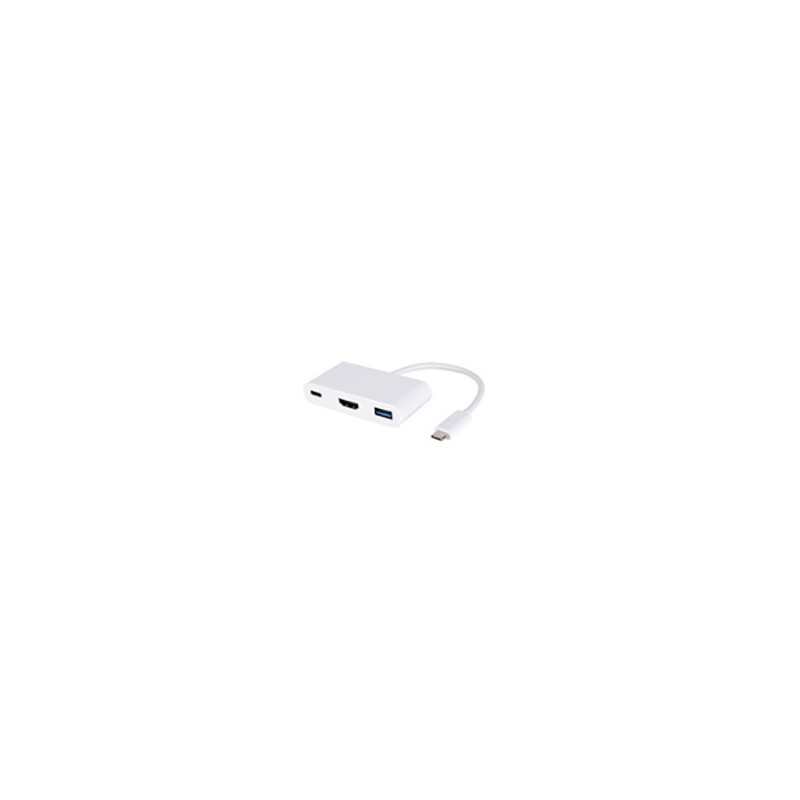 Microconnect 0.2m USB C - USB/HDMI/USB adaptateur graphique USB Blanc