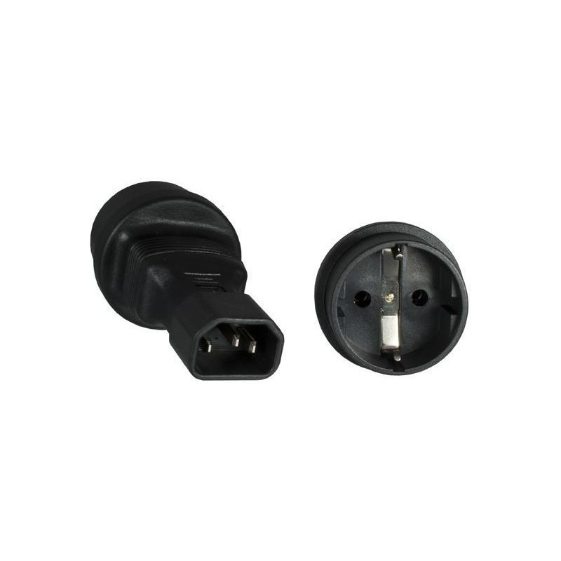 Microconnect PE14CEEAD adaptateur prise d'alimentation C14 Type F Noir