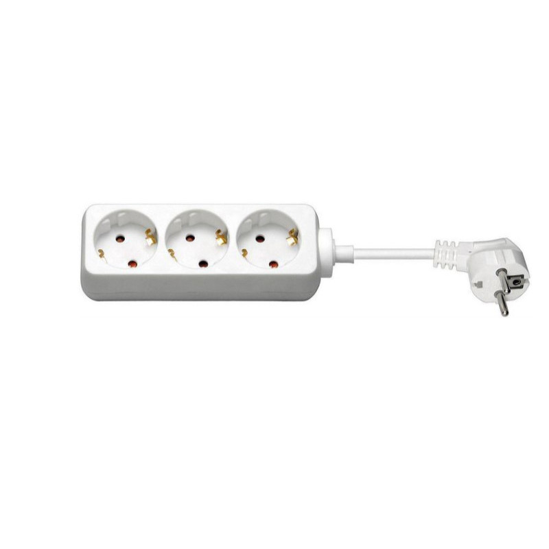 Microconnect 3-way Schuko Socket 5M White prise de courant 3 x Type F Blanc