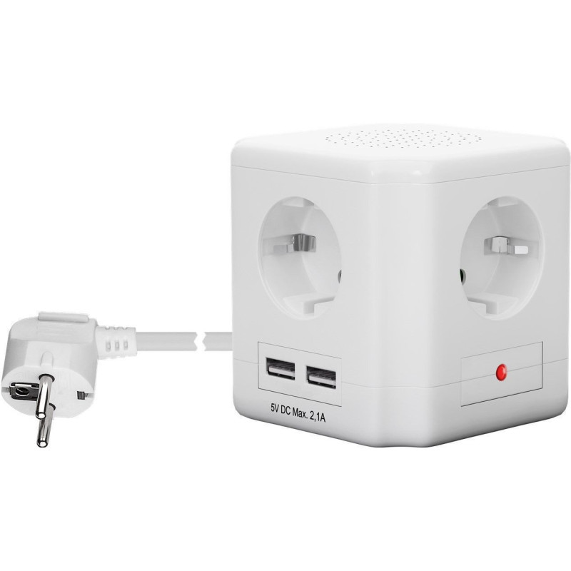 Microconnect GRUCUBE6 multiprise 1,5 m 4 sortie(s) CA Intérieure Blanc